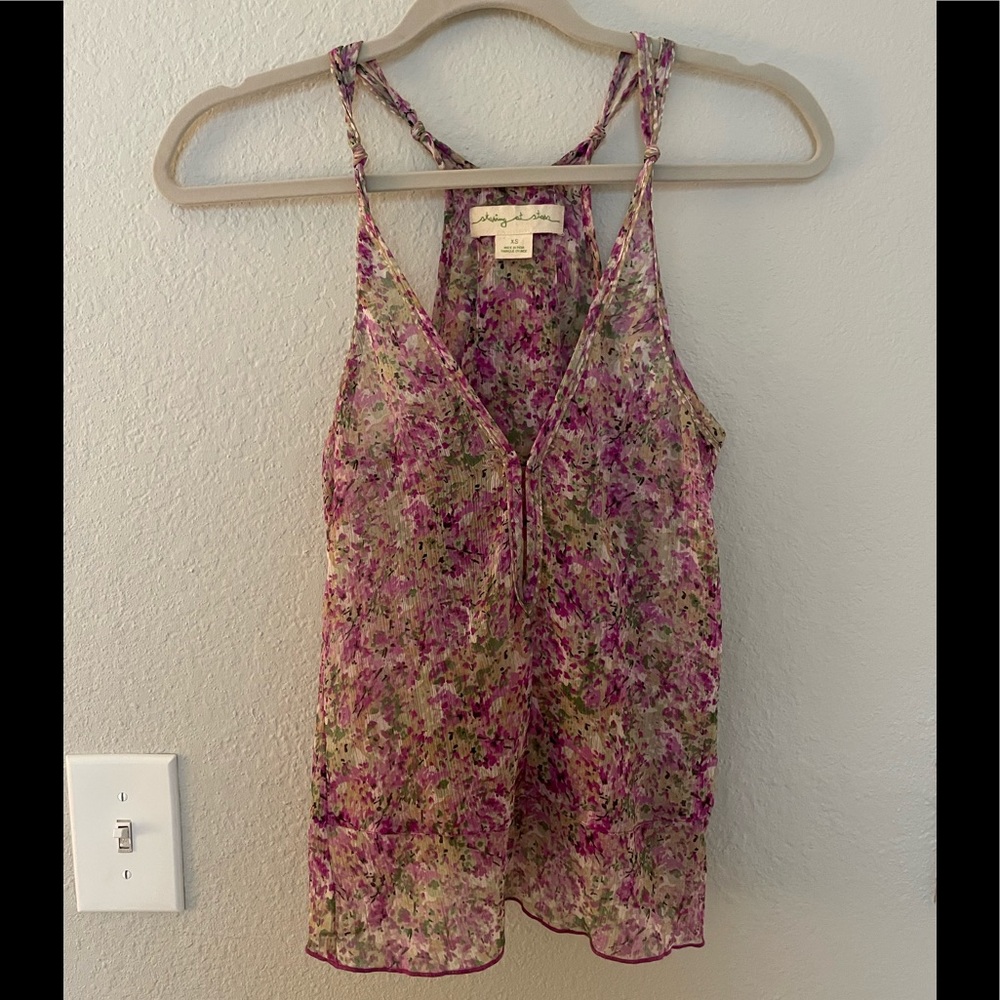 Floral mesh top